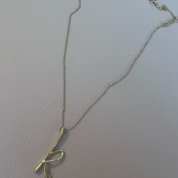 Tiffany & Co. Elsa Peretti Yellow Gold 'K' Necklace - Picture 3 of 7